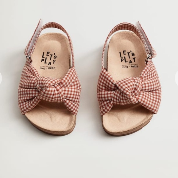 Girl Gingham Vichy Sandals by Mango, size 7.5 - Picture 1 of 4